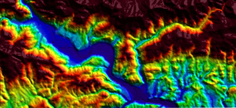 48454 B / 750 x 344 / Slovenian landscape (SRTM) 1asec.jpg