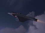 Gripen po vzletu z LKCV 