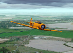 T6 Texan po vzletu z Líní T6 Texan po vzletu z Líní
