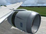 Pohled na motor Rolls-Royce Trent 1000 pi revers