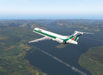 Alitalia nad Loch Lomond severne od Glasgow